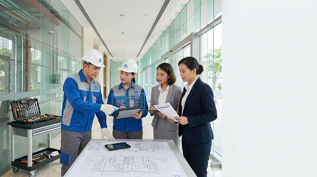 Sửa chữa hệ thống kỹ thuật tòa nhà nhanh, đúng lỗI, đúng quy trình Sửa chữa hệ thống kỹ thuật tòa nhà nhanh, đúng lỗI, đúng quy trình